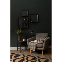 Trosa Large Black Wall Mirror with Gold Edge