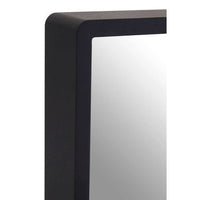 Trosa Large Black Wall Mirror with Gold Edge