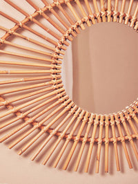 Mataram Natural Rattan Eye Shape Wall Mirror