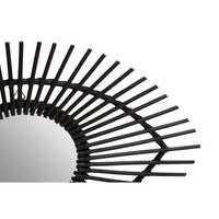 Mataram Black Natural Rattan Eye Shape Wall Mirror