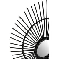 Mataram Black Natural Rattan Wall Mirror