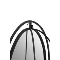 Avento Oval Shelved Black Wall Mirror