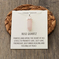 Rose Quartz Gemstone Necklace with Quote Card