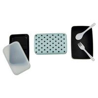 Grub Tub Light Blue Star Lunch Box With Cutlery