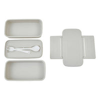 Grub Tub Warm Grey Lunch Box With Cutlery