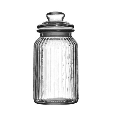 Ribbed Glass Storage Jar -1300ml