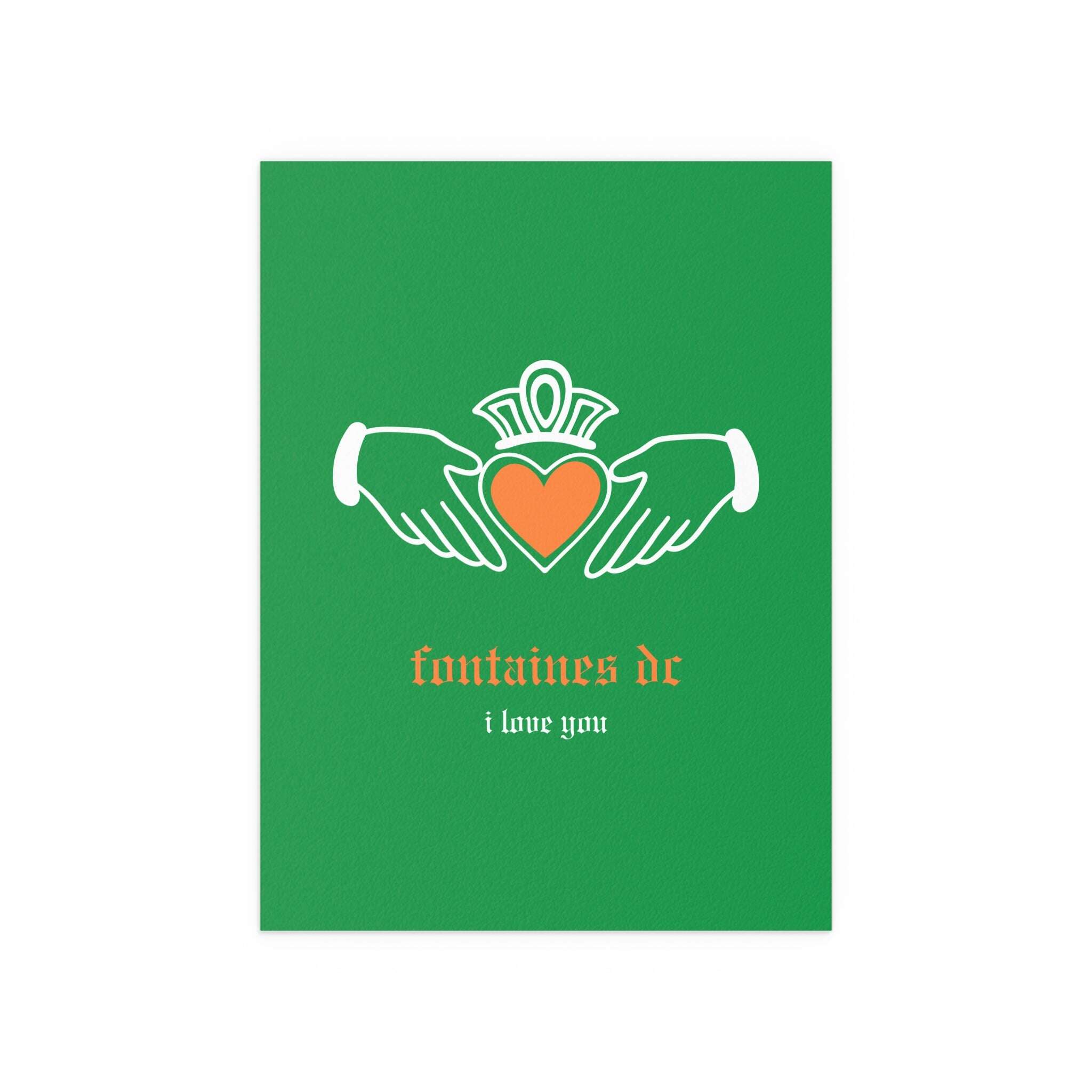 Fontaines DC - I Love You - Irish Claddagh (Tricolour)