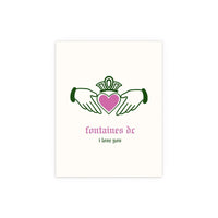 Fontaines DC - I Love You - Irish Claddagh (Off-white + Green + Pink)