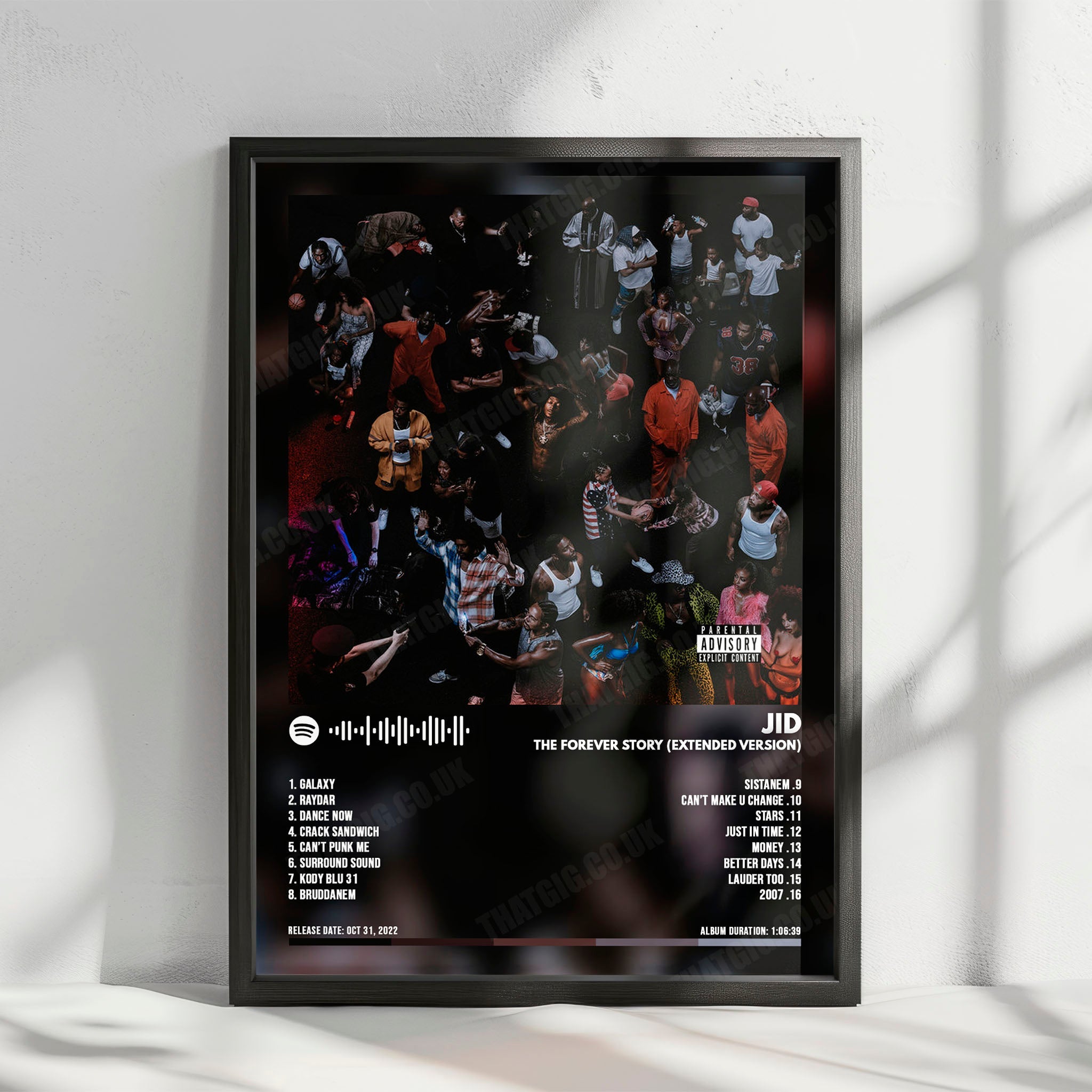 JID "The Forever Story" Album Cover Poster - with Complete Tracklist
