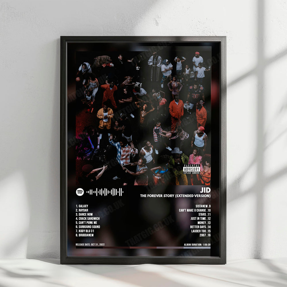 JID "The Forever Story" Album Cover Poster - with Complete Tracklist