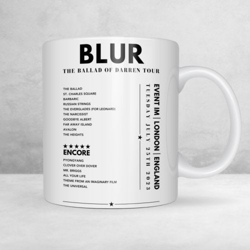 Blur Setlist Mug - Eventim Apollo, London - July 25th, 2023
