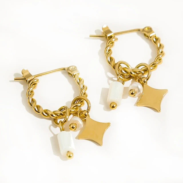 Bailee Luxe 18k Gold Plated Charm Hoops