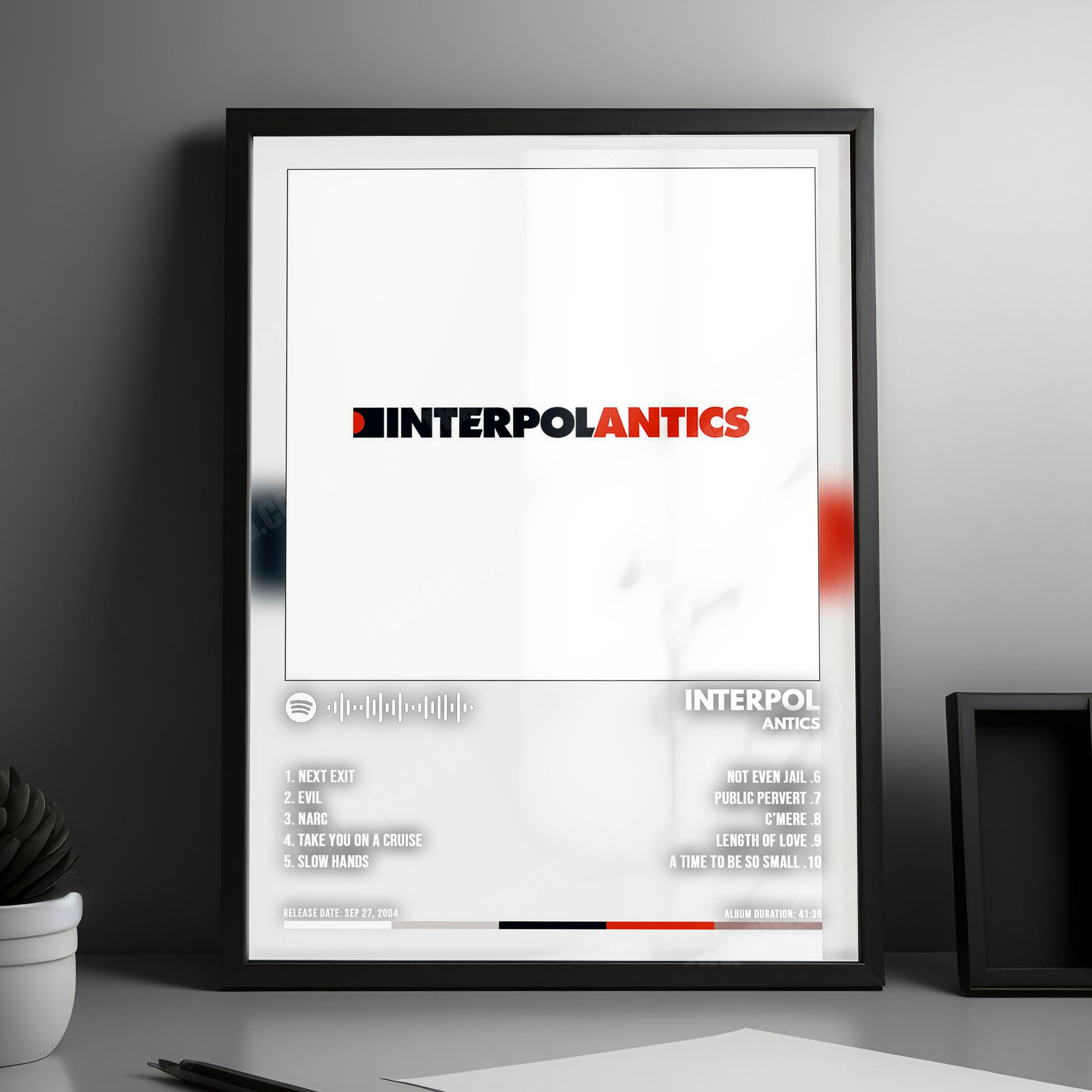 Interpol "Antics" Album Cover Poster - with Complete Tracklist