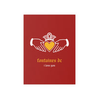 Fontaines DC - I Love You - Irish Claddagh (Red + Yellow)