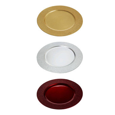 Paxton Red Pebble Effect Charger Plate