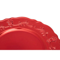 Dia Red Finish Baroque Charger Plate