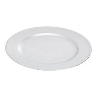 Dia Silver Finish Dotted Charger Plate