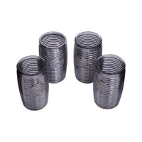 Dayla Set Of Four Grey Ribbed Glass Tumblers