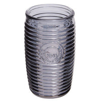 Dayla Set Of Four Grey Ribbed Glass Tumblers
