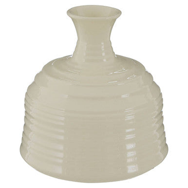 Dusk Cream Small Ribbed Ceramic Vase