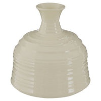 Dusk Cream Small Ribbed Ceramic Vase