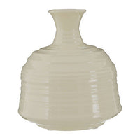 Dusk Cream Small Ribbed Ceramic Vase