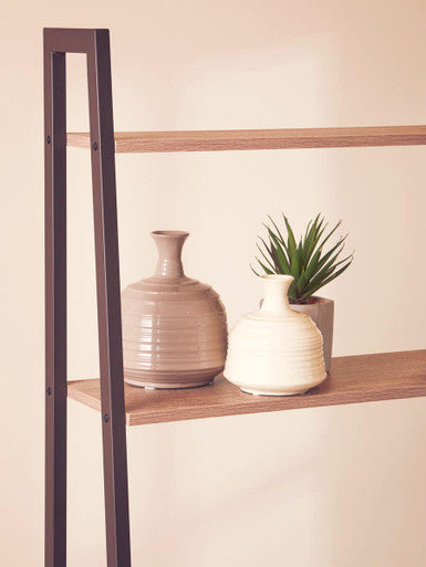 Dusk Cream Small Ribbed Ceramic Vase