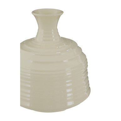 Dusk Cream Small Ribbed Ceramic Vase
