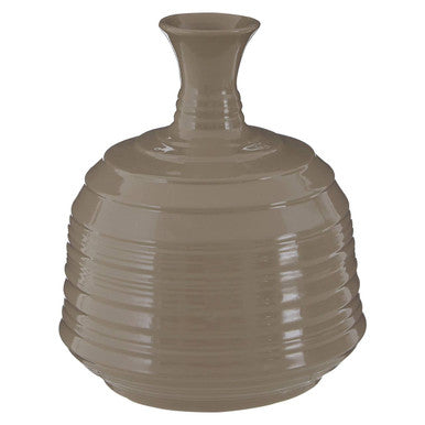 Dusk Taupe Medium Ribbed Ceramic Vase