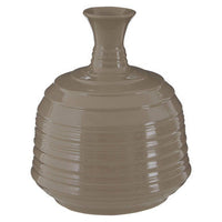 Dusk Taupe Medium Ribbed Ceramic Vase