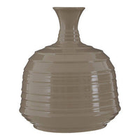 Dusk Taupe Medium Ribbed Ceramic Vase