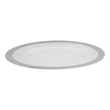 Ida 33cm Embossed Charger Plate With Silver Rim