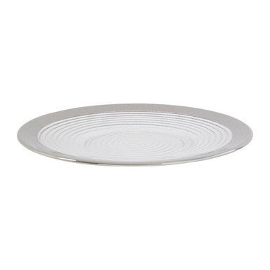 Ida 21cm Embossed Side Plate With Silver Rim