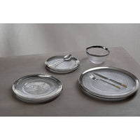 Ida 21cm Embossed Side Plate With Silver Rim