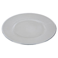 Ida 27cm Embossed White Glass Dinner Plate