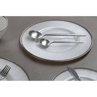 Ida 27cm Embossed White Glass Dinner Plate