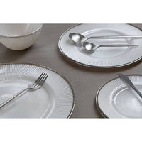 Ida 27cm Embossed White Glass Dinner Plate