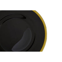 Ida 33cm Black Glass Charger Plate with Gold Rim