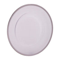Ida 33cm Glass Charger Plate With Silver Rim