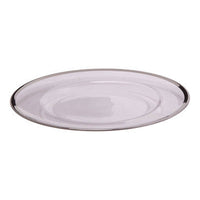 Ida 33cm Glass Charger Plate With Silver Rim