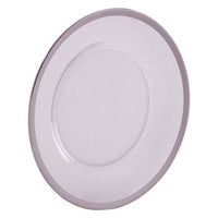 Ida 27cm Plain Dinner Plate With Silver Rim