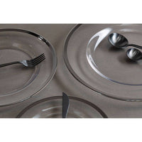 Ida 27cm Plain Dinner Plate With Silver Rim