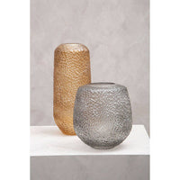 Colbie Medium Embossed Grey Glass Vase