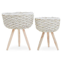Lentigo Set Of Two White Planters