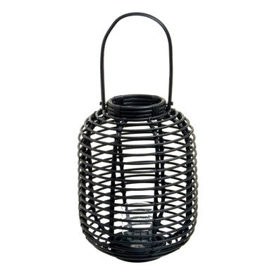 Mataram Small Black Natural Rattan Lantern