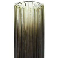 Chima Large Grey Ribbed Glass Vase