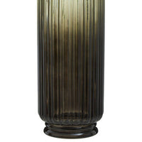 Chima Large Grey Ribbed Glass Vase