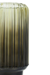 Chima Small Grey Ribbed Glass Vase