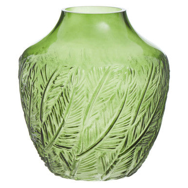 Corie Large Botanical Green Glass Vase