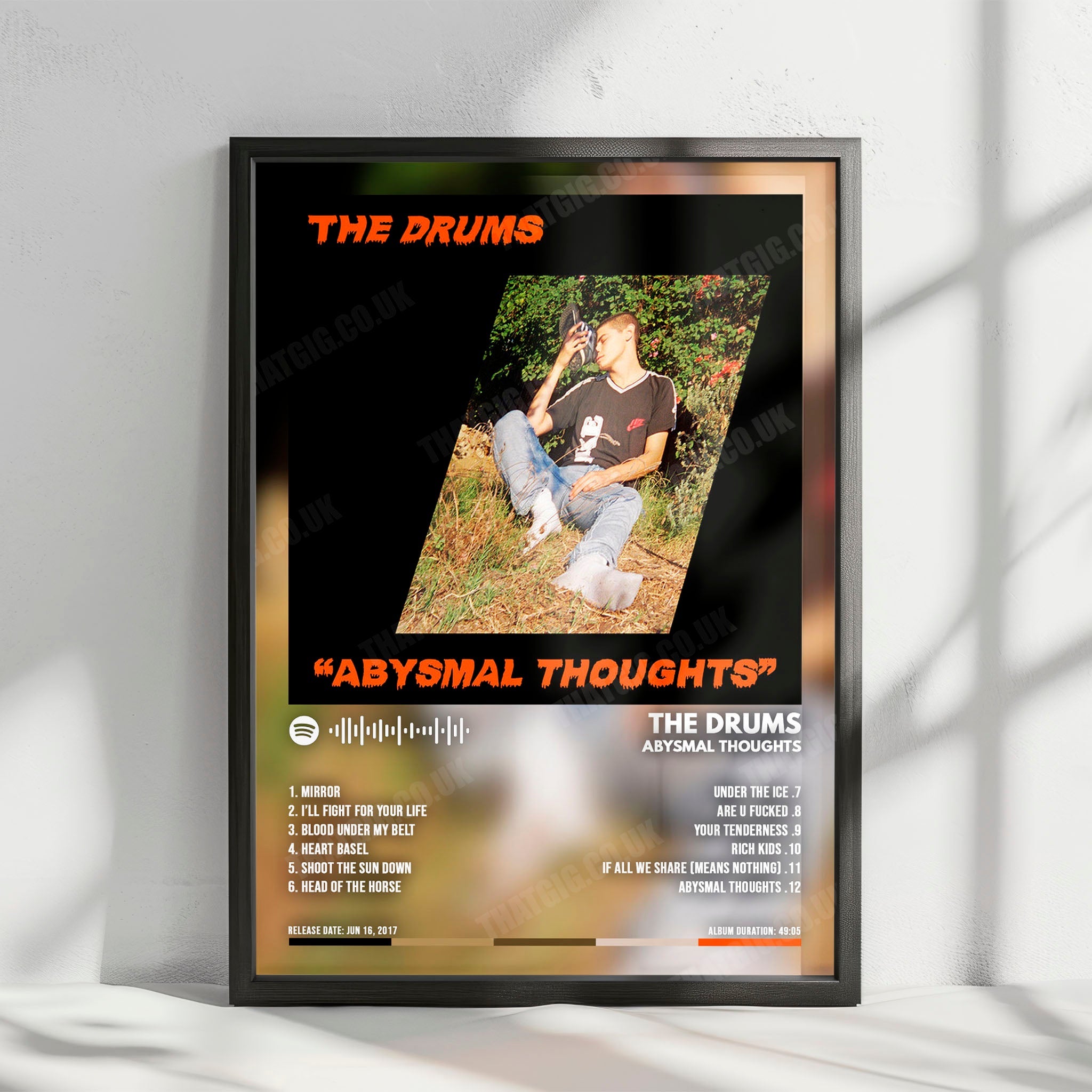 The Drums "Abysmal Thoughts" Album Cover Poster - with Complete Tracklist